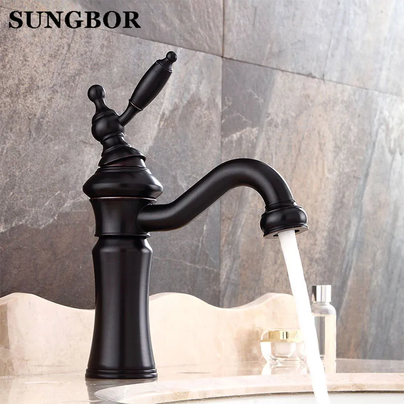 Antique Brass Bamboo Design Bathroom Basin Faucet Sink Tall Water Mixer Taps New