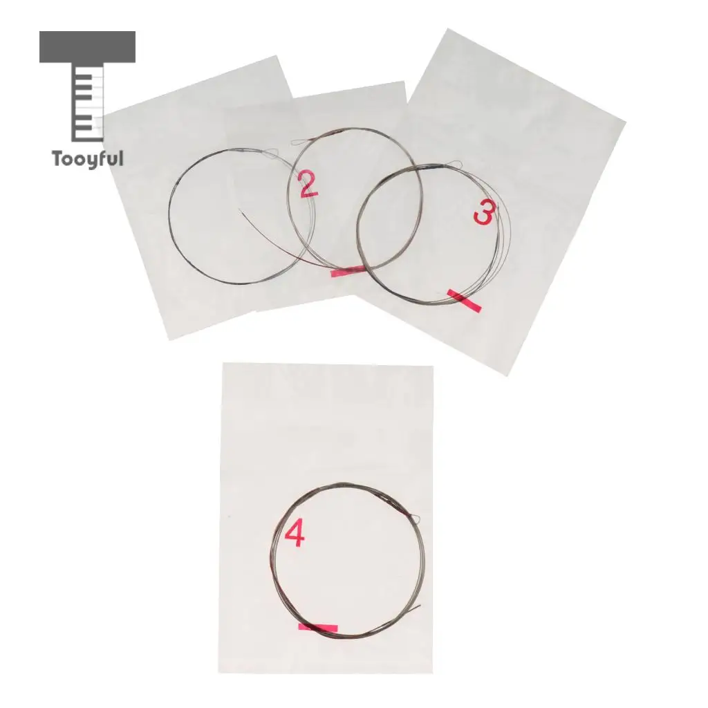 Tooyful Durable Alloy Chinese Lute Pipas String Set DIY Pipa Replacement Part Musical Instrument Accessory