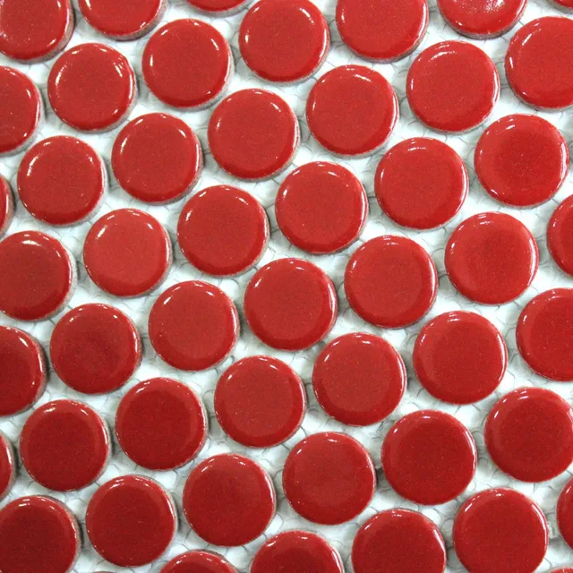 Solie Red Color Coin Round Ceramic Mosaic Tiles Kitchen Backsplash Solie Red Color Coin Round Ceramic Mosaic Tiles Kitchen Backsplash Wall Bathroom And Floor