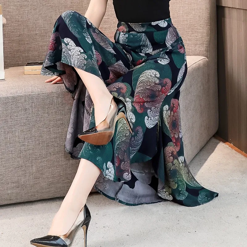 Женские шорты с эластичной талией Boho мягкие шифоновые высокой большие размеры