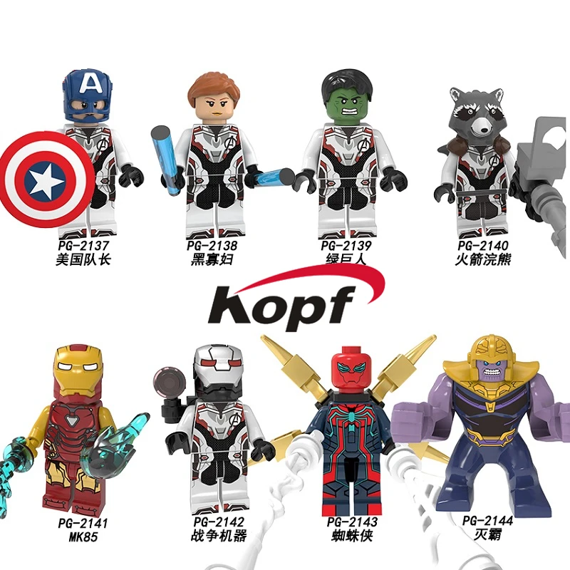 

Building Blocks Super Heroes Hulk Captain Amercian Ant-Man Thanos Spider-Man Thanos Figures For Children Learning Toys PG8251