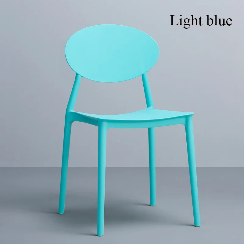 Современный дом назад пластиковый стул китайский ремесло PP пластиковый Ресторан применимый обеденный стул Досуг Спальня Кабинет офисный стул - Цвет: Light blue
