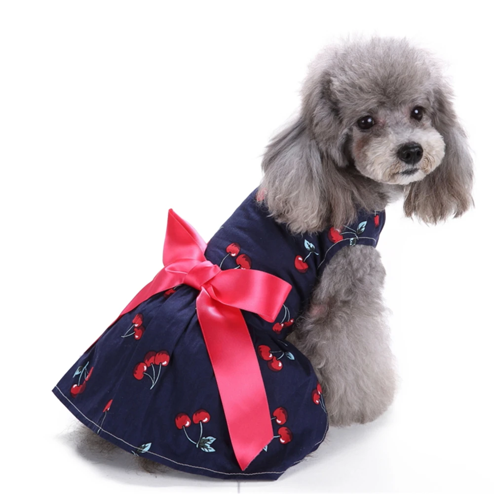 Buy Lovely High Quality New Cherry Patterns One piece Puppy Dog Dress Pet