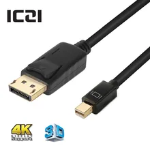 ICZI Thunderbolt Mini DP to DisplayPort Cable 4K @60Hz 1m 1.8m 3m Gold Plated Cable for Macbook Pro Air Projector Camera TV etc