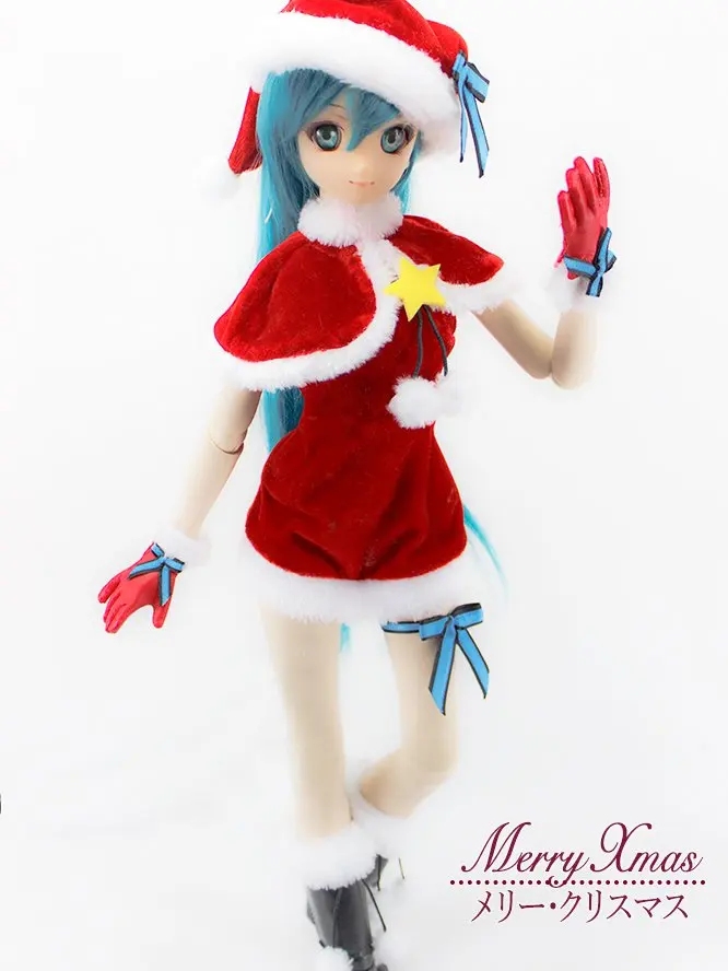 

Estartek Customize 1/3 Anime Cosplay Sexy MIKU Red Christmas Clothes Set for BJD SD DD SQ AZ Doll Action Figure DIY