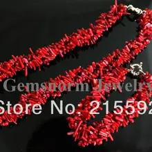 Очаровательная природных Red Coral Африканский комплект ювелирных изделий костюма нерегулярные коралловые Бусины Наборы для ухода за кожей ручной работы Лидер продаж cj082