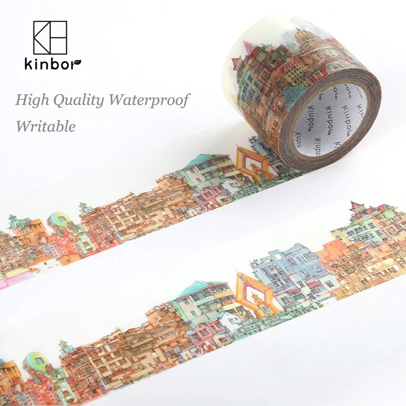 Kinbor Japanese Washi Tape Buildings Pattern DIY Deco Adhesive Tape