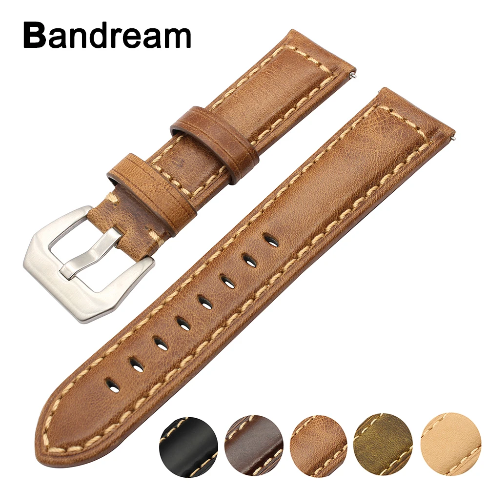 

Genuine Leather Watchbands Men Women Italy Watch Band for Panerai Wrist Strap Stainless Steel Buckle Belt 20 22 24 26mm Relogio
