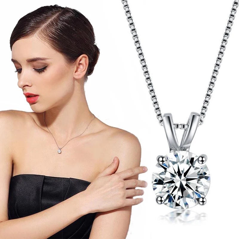 Vintage Round Diamond Fashion Charm Jewelry Solitaire Pendant Necklace