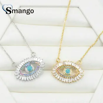 

5Pieces, The Rainbow Series Women Fashion Eyes Shape CZ Prong Setting Necklace and Pendant,2 Colors,Can Mix,Can Wholesale