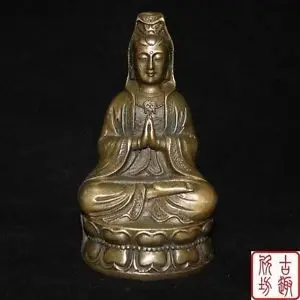 

Chinese Old Tibet Buddhist brass Goddess of Mercy kwan-Yin Buddha Statue decoration brass factory outlets