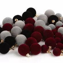 10 шт./лот, бусины из плюшевого меха, подвески, сделай сам, помпон, бусины, подвеска для изготовления ювелирных изделий, ожерелье, браслет, серьги