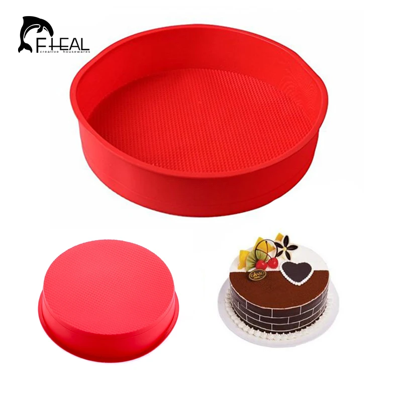 

FHEAL DIY Baking Tools Silicone Cake Molds Gig Round Mould Bakeware