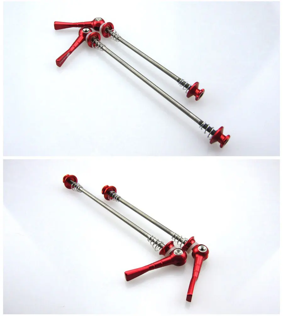 2 bestgia 2Pcs Titanium Axle Skewer CNC Bicycle Quick Release Wheel Hub Skewers Road Mountain Bike Front & Rear Skewer Bolt Lever Axle