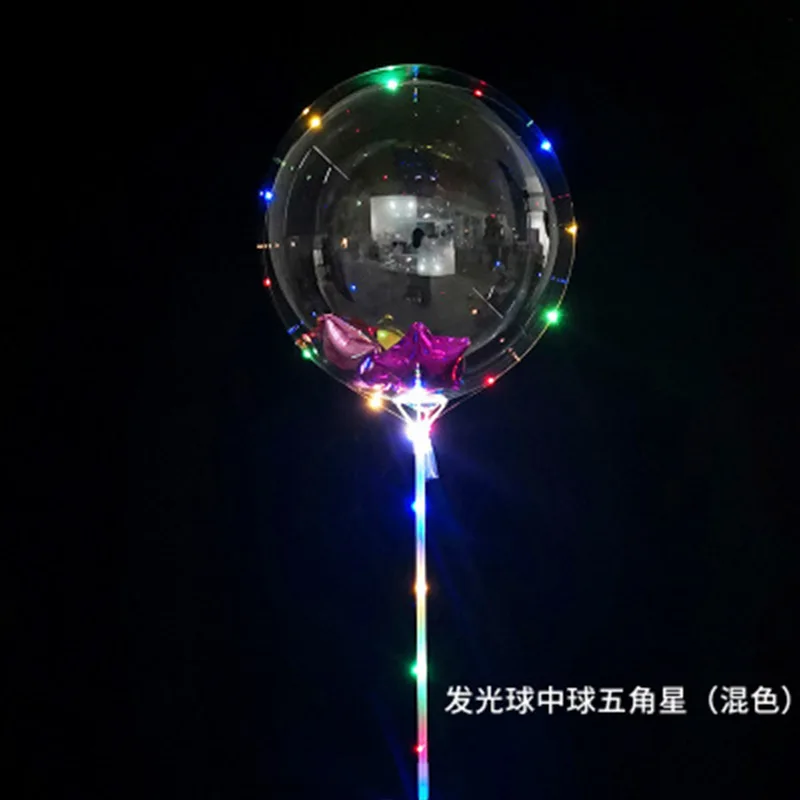 

18-inch transparent bobo ball ball in web celebrity balloon global selling led light wave point bobo ball of the ball ballon