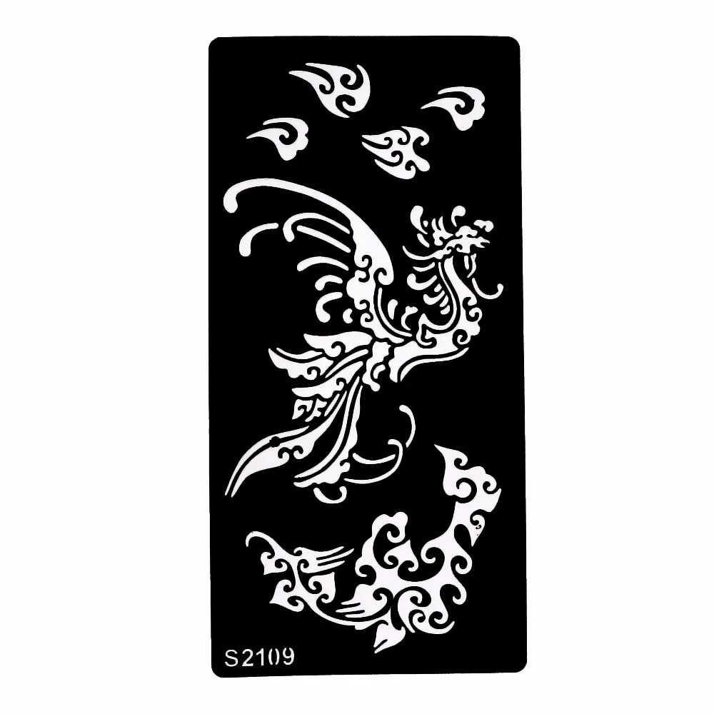 6 Sheets Tattoo Henna Stencil Paper Bird Flower Crane Pattern Paste Drawing for Women Body Art Tattoo Template Temporary S200#10 (8)