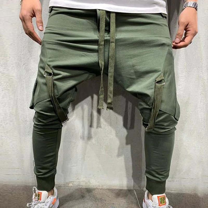 MJARTORIA Joggers Hip Hop Pants Men's Casual Pockets Trousers Mens Autumn Multicolor Sweatpants Fashion Overalls Trousers