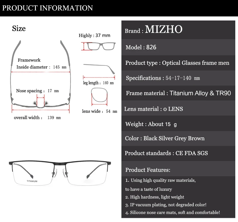 MIZHO, 15 г, супер светильник, оправа для оптических очков, мужская, бизнес бутик, Прямоугольная оправа для очков, титановый сплав, прочная