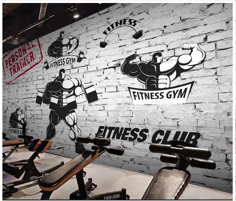 

3d wallpaper 3d murals wallpaper for walls 3 d Gym mural custom Background adornment wall brick wall movement fitness club wall