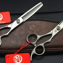 Лучший класс 6 ''Серебристые Парикмахерские ножницы с сумкой JP 440C 62HRC ножницы для дома и салона Thinning ножницы для стрижки волос