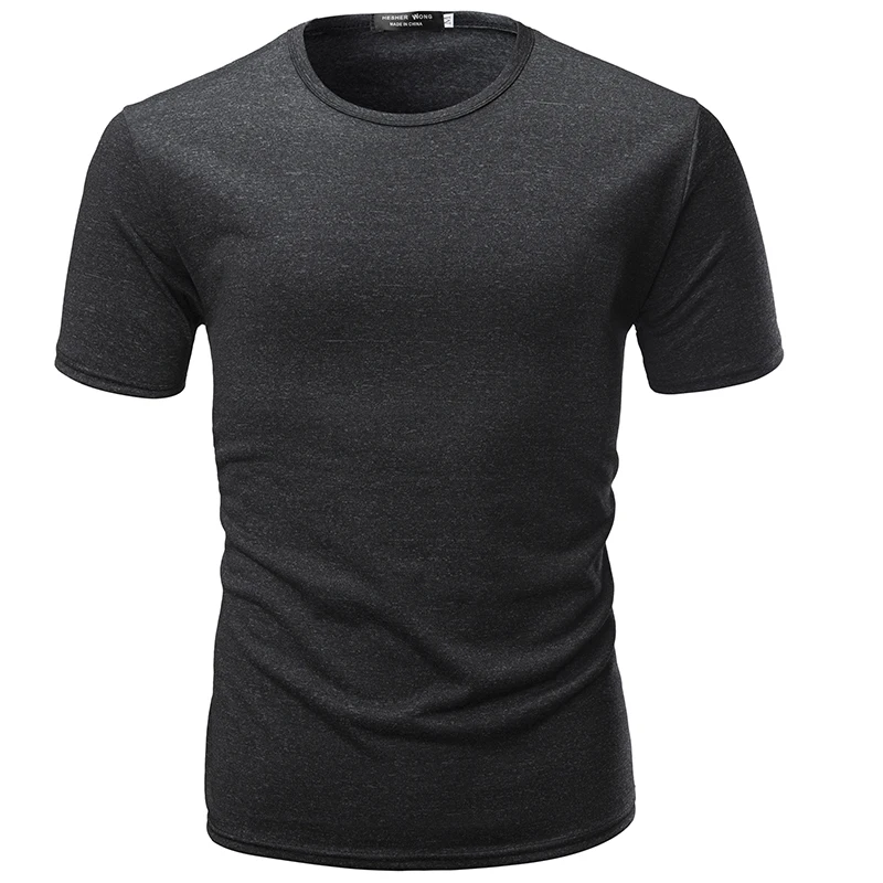 

O Neck Casual T-Shirts Summer Solid Color Cotton Slim Fit Men Tees Tops Basic Style Fitness Men's Short Sleeve TShirt