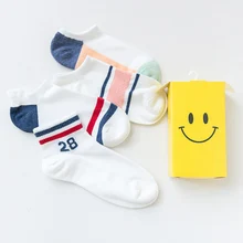 OLN EU36-46 Модные женские брендовые модные 23 полосы хлопковые носки-лодочки женские носки до щиколотки Лидер продаж Женский Низкие носки 2 пар/кор