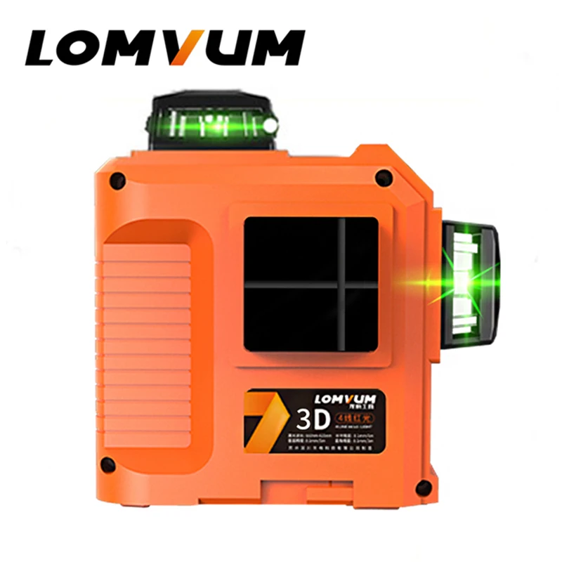 LOMVUM nivel láser 12 líneas 3D 360 grados Rotary línea láser nivelación verde rojo línea ajuste preciso Indooroutdoor nivel láser - 1