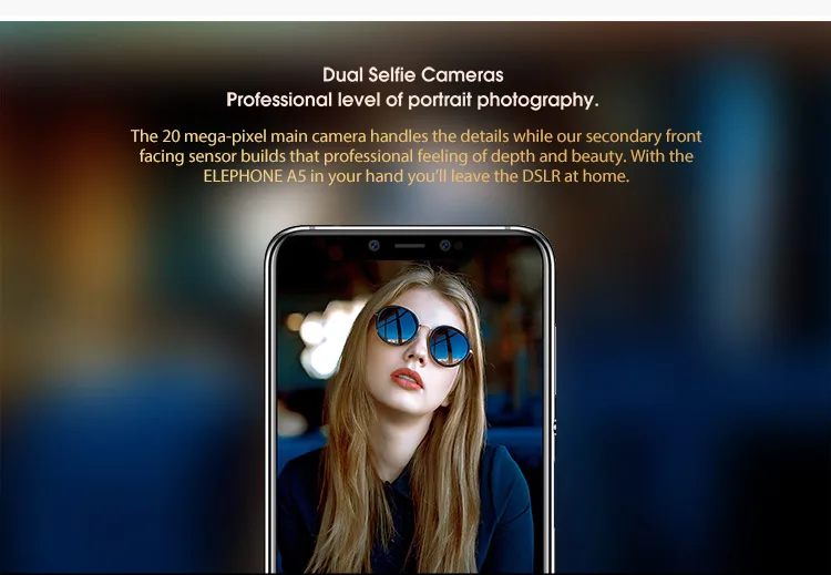 European Union Version ELEPHONE A5 4GB RAM 64GB ROM Helio P60 MTK6771 2.0GHz Octa Core 6.18 Inch Incell FHD+ Full Screen Triple Camera Android 8.1 4G LTE Smartphone