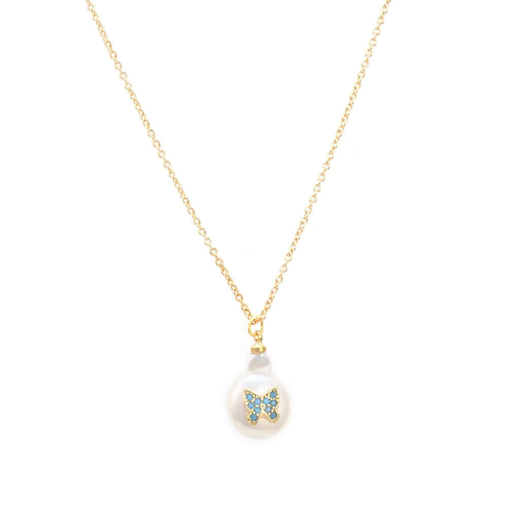 Необычные жемчужные ожерелья Lucky Eye, ожерелье-чокер с подвеской на цепочке для женщин, женские ювелирные украшения для вечеринки, массивное ожерелье EY6166 - Окраска металла: 72LBU00