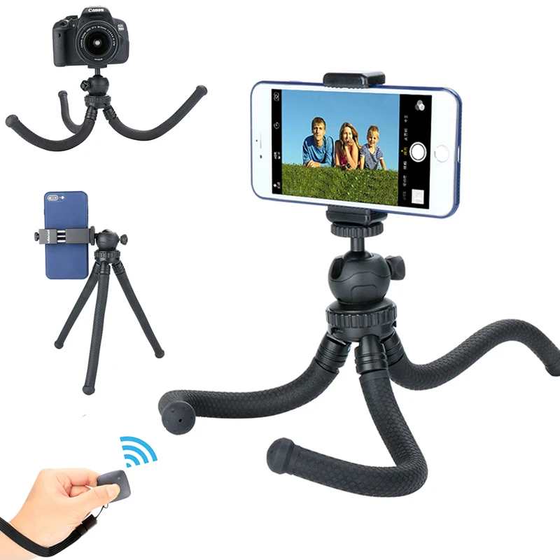 Ulanzi Flexible Octopus font b Smartphone b font Travel Tripod Stand with Ball Head Selfie Monopod