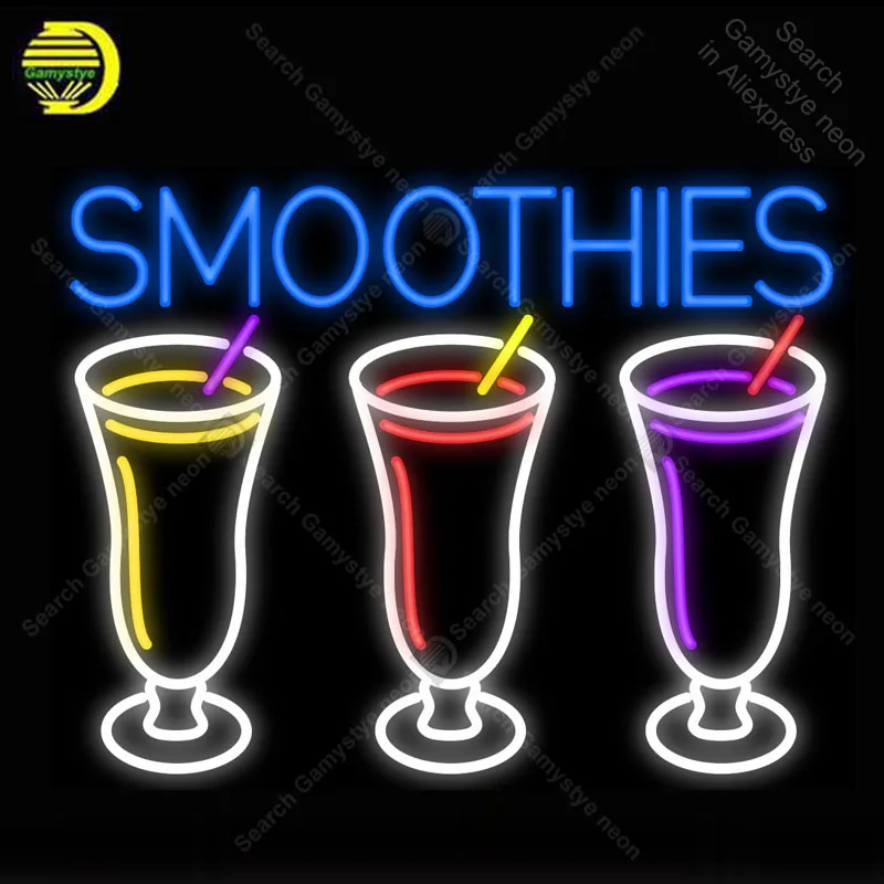 

Smoothies 3 Logo NEON LIGHT SIGN Cups Neon Sign Decorate Wall Hotel BEER PUB Pub Food Sign Display Handcraft Iconic Sign light