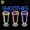 Smoothies 3 Logo NEON LIGHT SIGN Cups Neon Sign Decorate Wall Hotel BEER PUB Pub Food Sign Display Handcraft Iconic Sign light