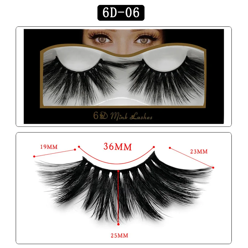 

1 Pairs Mink Hair Eyelashes 25mm Soft Hand-made False Lashes for Women Girls SSwell