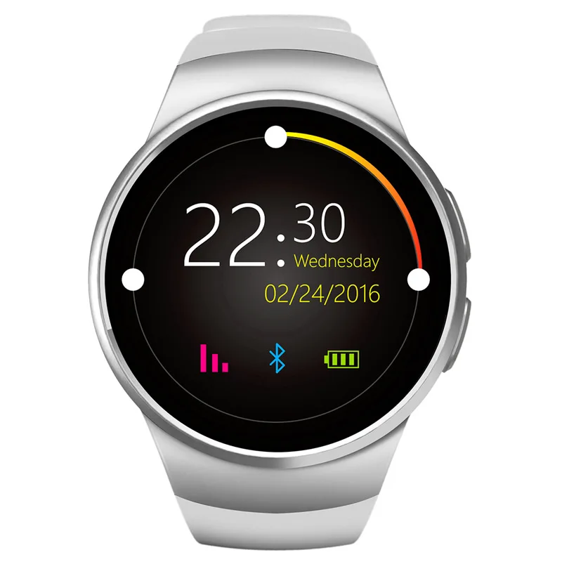 Умные часы с круглым циферблатом, android, iOS, телефон, часы, ips экран, шагомер, сидячий, Bluetooth 4,0, монитор сердечного ритма, умные часы - Цвет: Белый