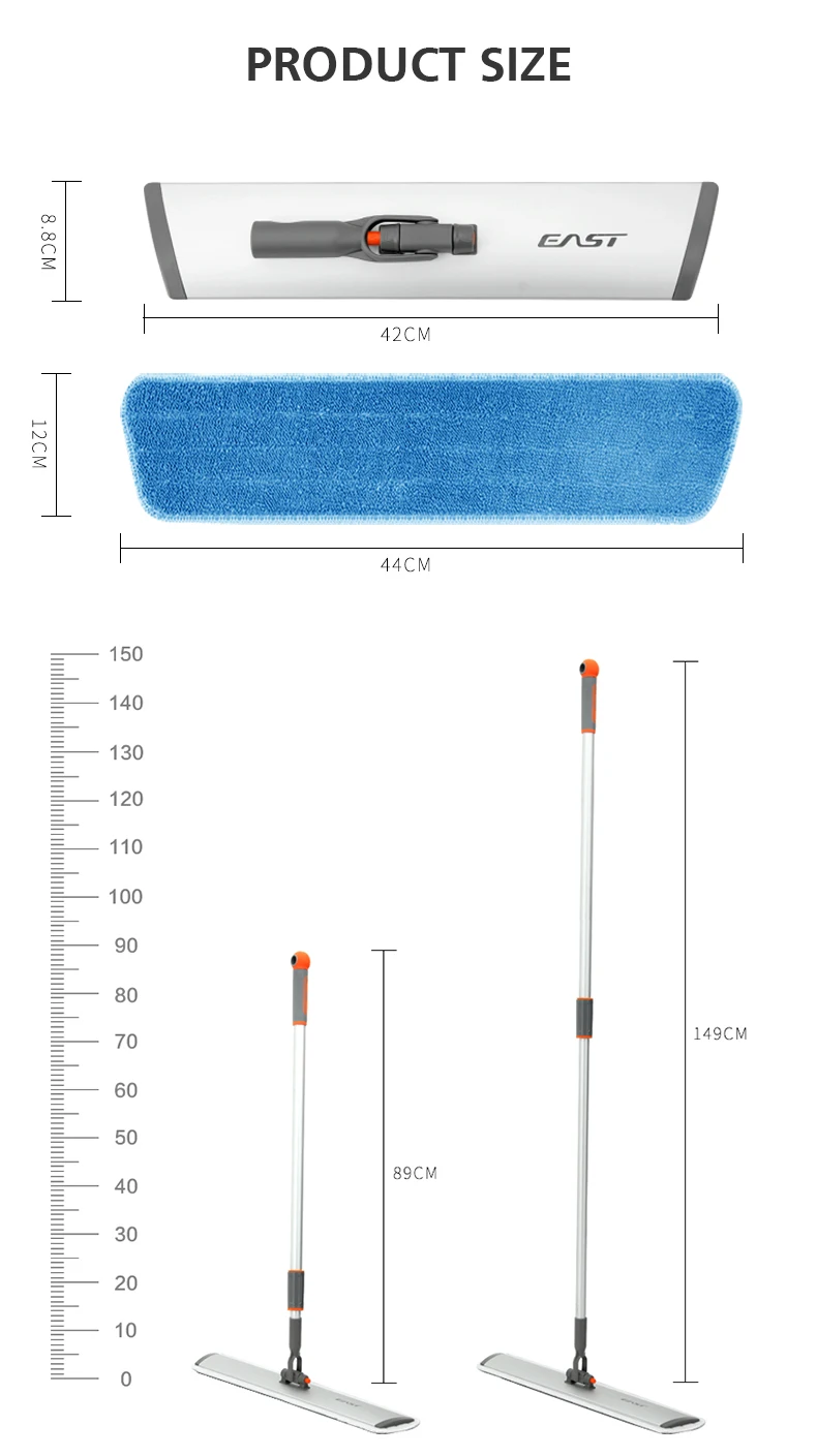 Восток 40 см плоская швабра с телескопической ручкой из микрофибры полотенце домашний пол Чистка плоской швабры чистящие средства