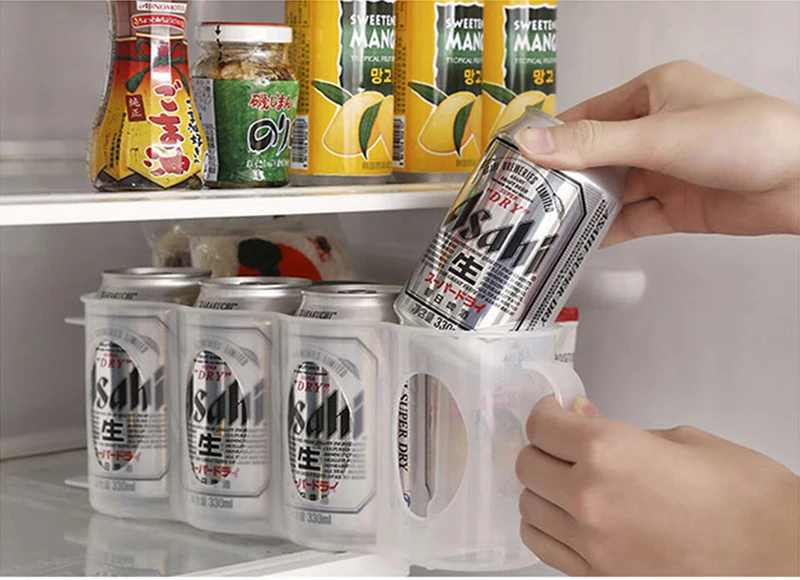 Honana CF-KT04 Cans Storage Box Refrigerator Fridge Organizer Four Case Sauce Bottle Container