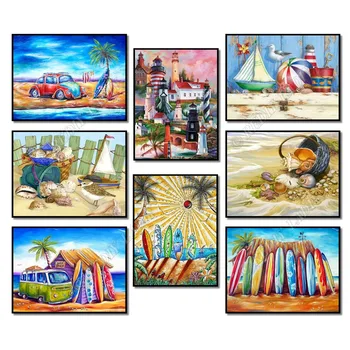 

Full Square / Round Diamond Painting Crystal Mosaic Sunshine Beach Diamond Embroidery Beaded Cross Stitch Pixel Hobby & Crafts