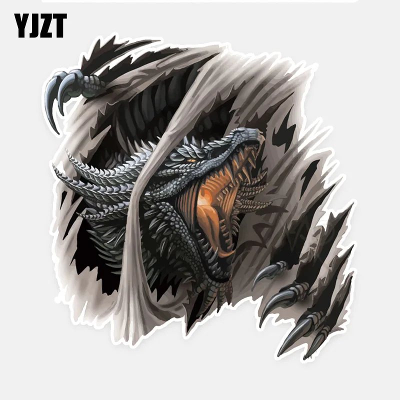

YJZT 13.5CM*14.2CM Fashion Personality Western Dragon Animal Car Sticker Decal PVC 5-1077