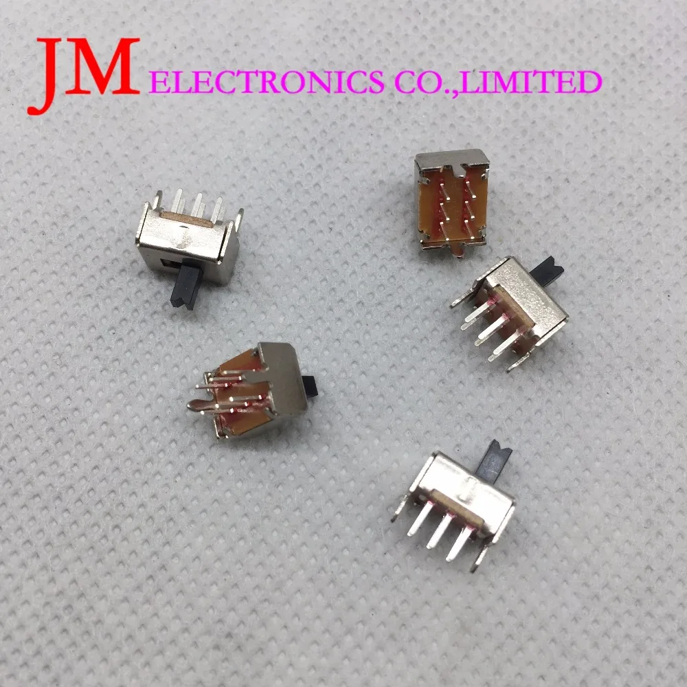 400PCS SS22D07 SS 22D07 6PIN 2P2T DPDT toggle switch side slide ...