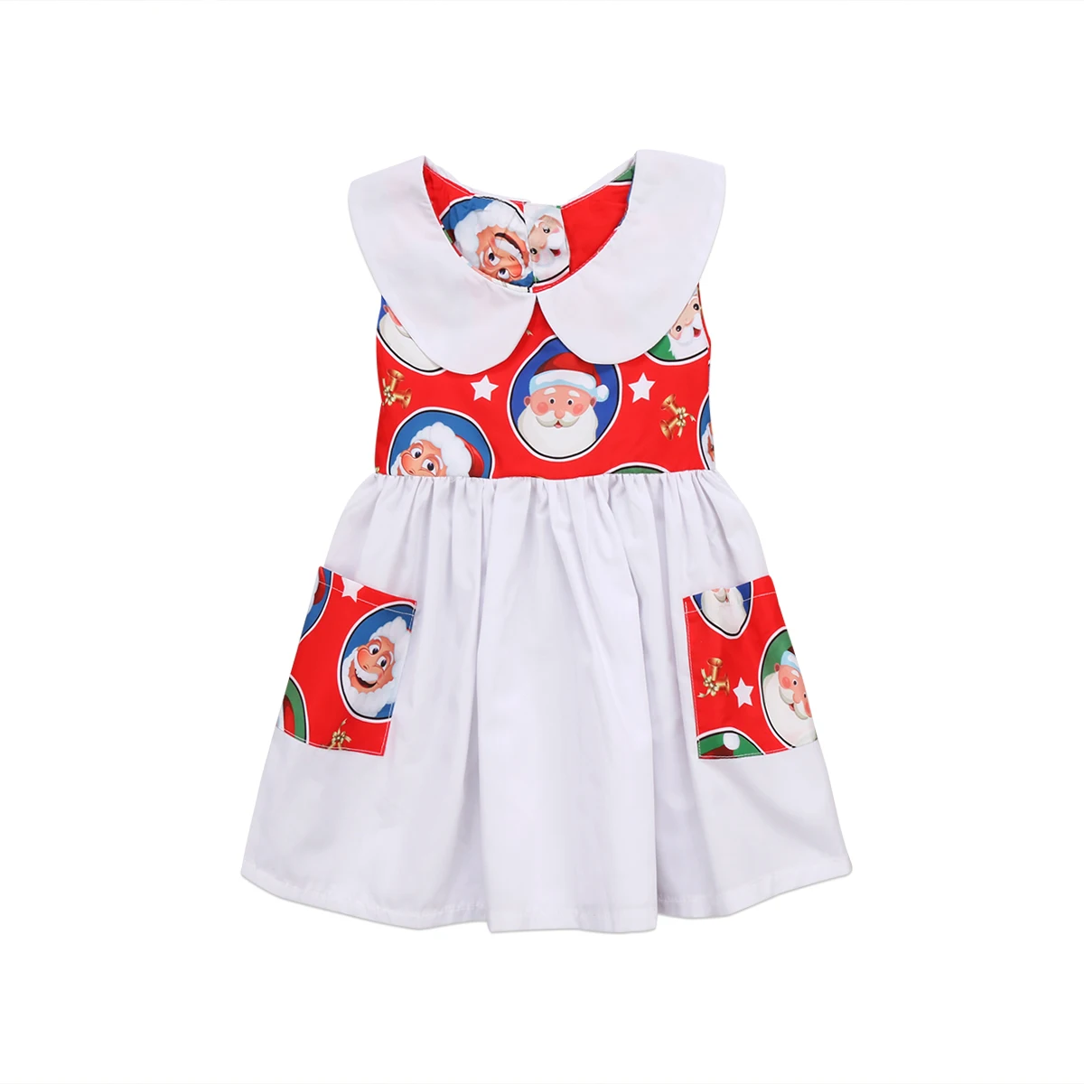 Child Baby Girl Sleeveless Christmas Dress Little Girls