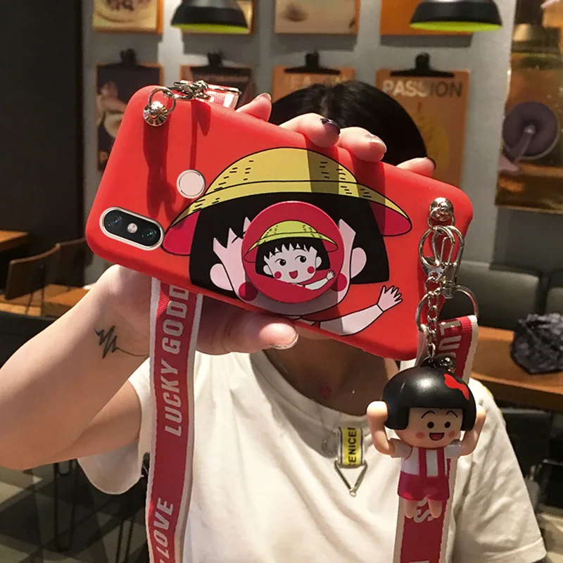 For Xiaomi Max3 Maruko case for Xiaomi Max/Max2 silicone back cover for max3pro Mi mix/mix2 cross-body strap + mask-changing toy