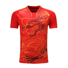 Печать Китай Дракон команда Настольный теннис рубашка для мужчин/женщин, pingpong спортивная рубашка, быстросохнущие Настольный теннис спортивные рубашки