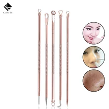 

5pcs/set Blackhead Pimple Remover Tweezer Blackhead Comedone Acne Extractor Pore Cleanser Acne Needle Kit Set Face Skin CareA221
