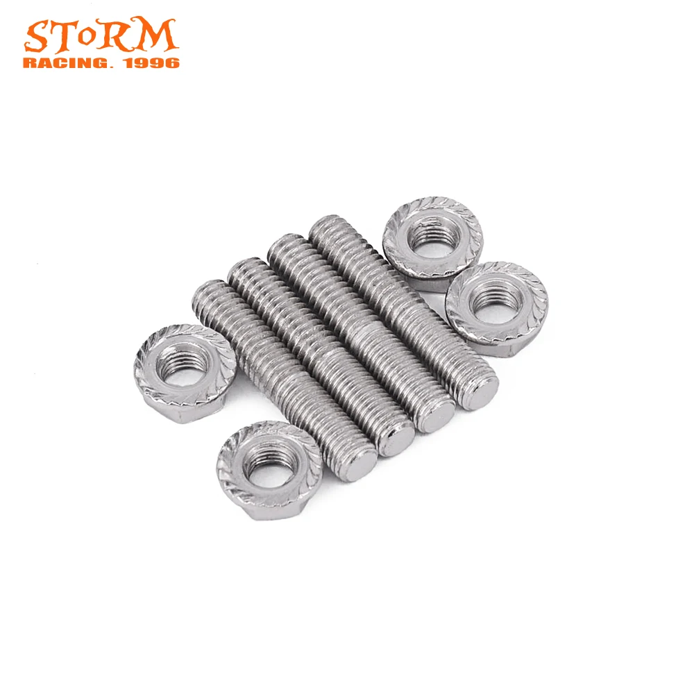 4x Pcs 8mm Bolt Exhaust Port Stud Nuts For Harley Sportster Touring