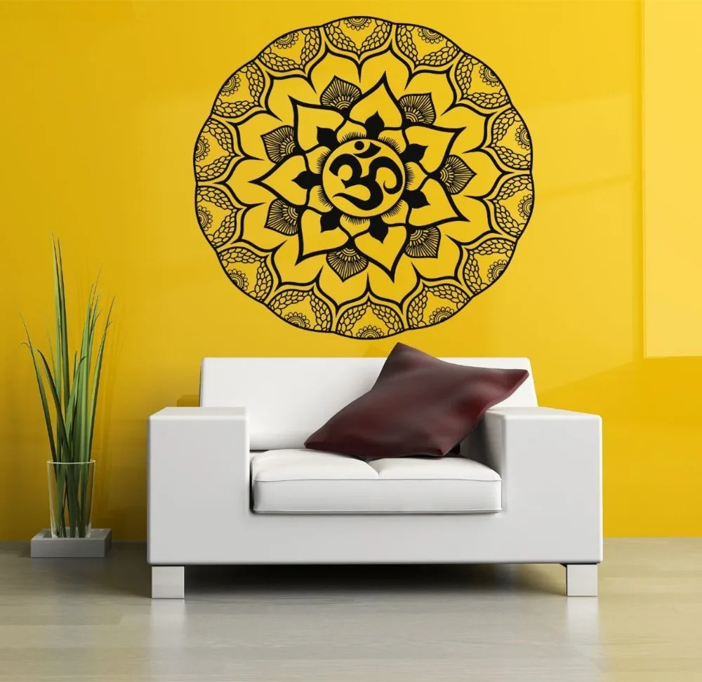 

Yoga Wall Decals Indiana Mandala Ornament Wall Stickers Vinyl Om Meditation Mural Home Decals CW-78