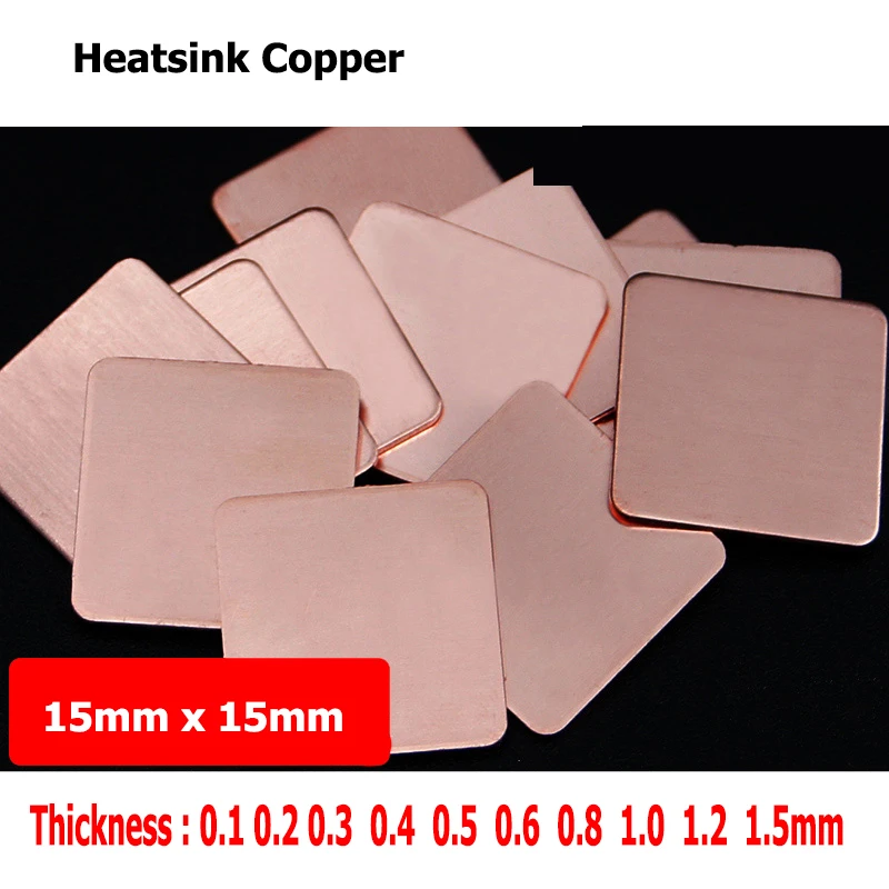 20pcs/set 15mm*15mm 0.2-1.2mm Practical Laptop CPU Processor Cooling Heatsink Copper Shim Thermal Pads for Laptop IC Chipset GPU 20pcs/set 15mm*15mm 0.2-1.2mm Practical Laptop CPU Processor Cooling Heatsink Copper Shim Thermal Pads for Laptop IC Chipset GPU