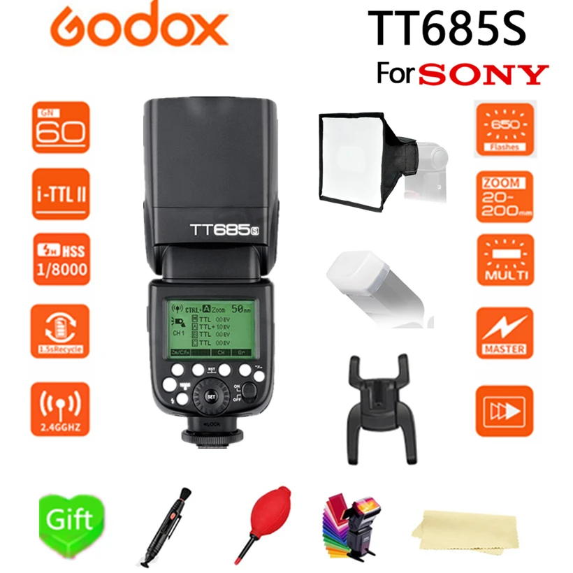 Godox TT685 TT685S 2.4G i TTL 1/8000s HSS GN60 Wireless Speedlite Flash