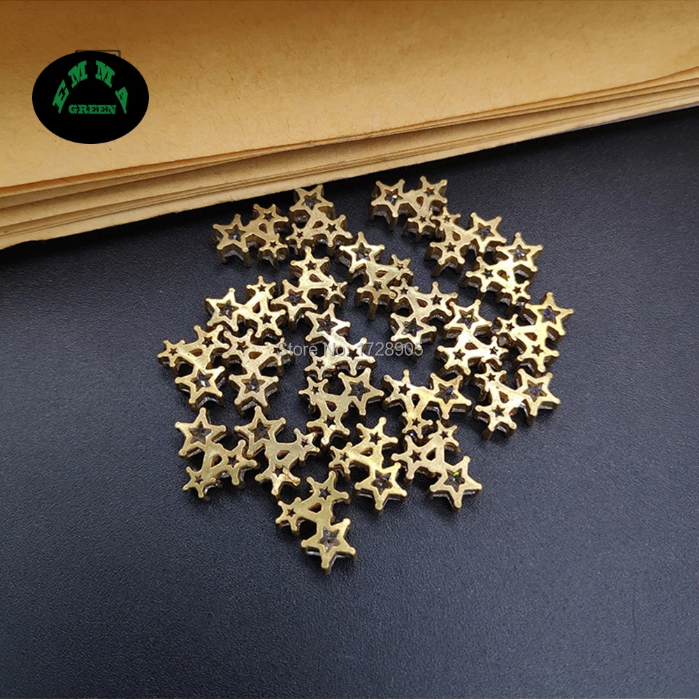 Кристалл циркониевые амулеты babysbreat Цветок Медь Flatback украшение три звезды кулон для DIY ювелирных изделий 10*8,3 мм 10 шт