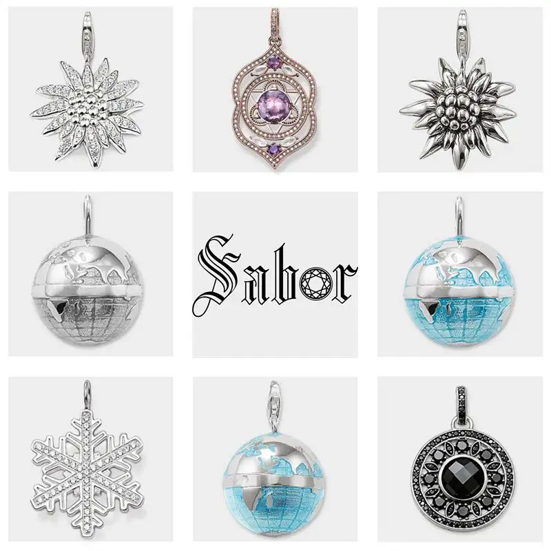 

Edelweiss Snow Flake Globe THIRD-EYE CHAKRA Pendants Fashion Jewelry 925 Silver Luxury Gift For Women Men Fit Necklace thomas