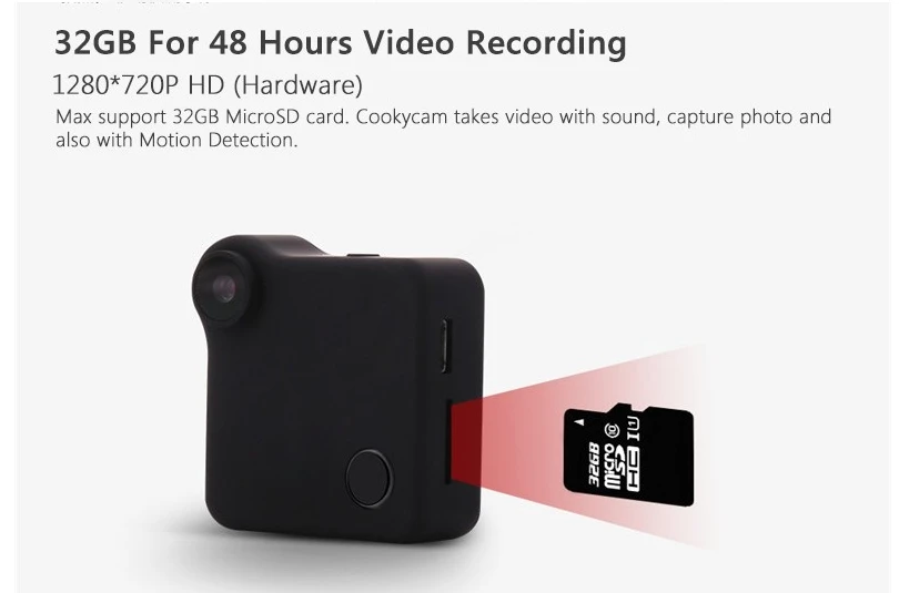 Беспроводная мини камера DV WIFI IP DVR HD 720P Экшн CAMSOY C1 с датчиком движения циклическая
